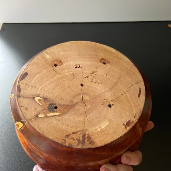 Handmade Sealed Wooden Decor Fruit Bowl Art Deco Cottage Core Minimalist - Picture 9 of 9